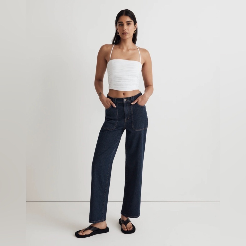 Madewell Poplin Crop Tube Top NL058